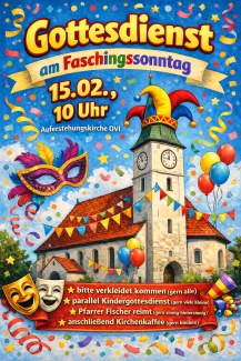 Plakat zum Faschingssonntag 2026